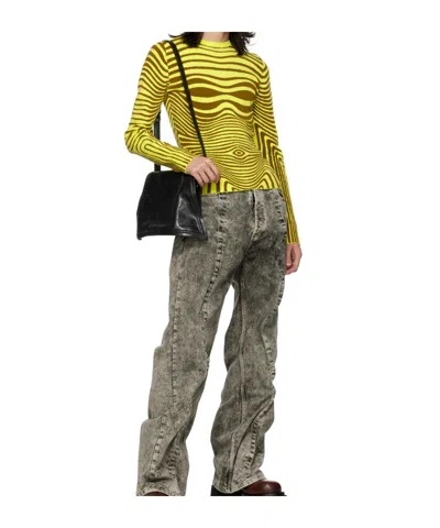 Jean Paul Gaultier The Body Morphing Knitted Jumper In Yellow