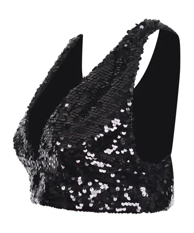 Philosophy Di Lorenzo Serafini Sequinned Cropped Top In Black