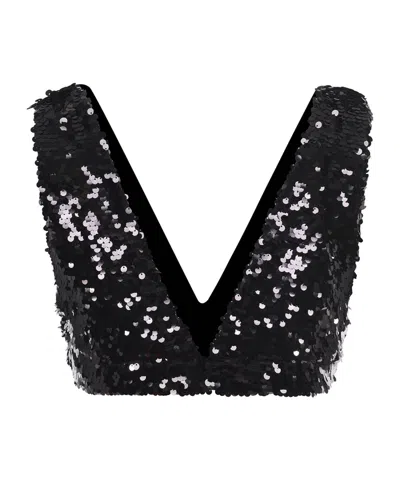 Philosophy Di Lorenzo Serafini Sequinned Cropped Top In Black