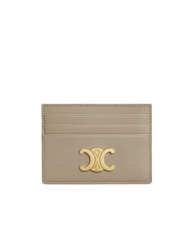 Celine Card Holder Triomphe In Shiny Calfskin