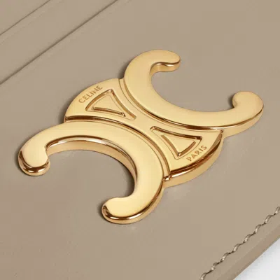 Celine Card Holder Triomphe In Shiny Calfskin