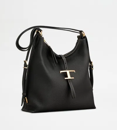 Tod's T Timeless Shoulder Bag In Leather Small In Black