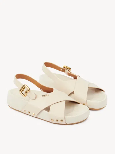 Chloé Mae Paddington Leather Crisscross Sandals