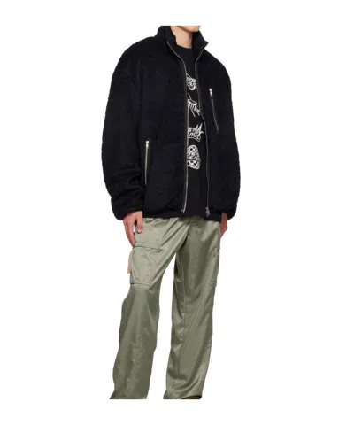 Song For The Mute Navy Painted Jacket In Black