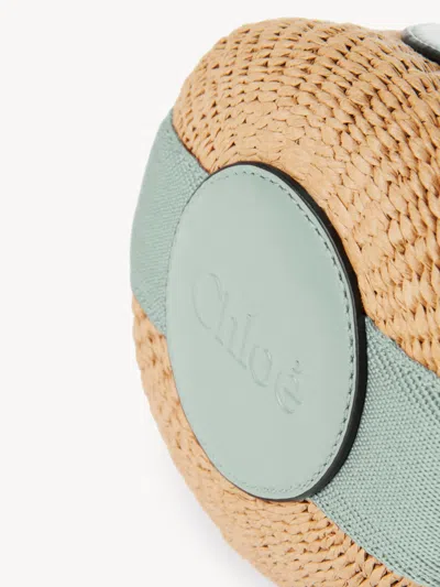 Chloé Small Horse Medal Basket In Natural Fibers