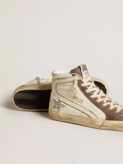 Golden Goose Slide In Nappa With Glitter Star And Patent Leather Flash