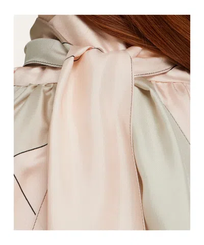 Ferragamo Silk Shirt With Sash In Brown