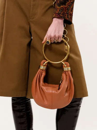 Chloé Mini Bracelet Hobo Bag In Grained Leather