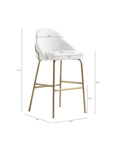 Manhattan Comfort 41.1" Faux Leather Gracie Barstool In White