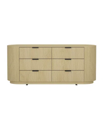 Manhattan Comfort 71.3" Medium Density Fiberboard Olivia Modern 6-drawer Double Dresser In Brown