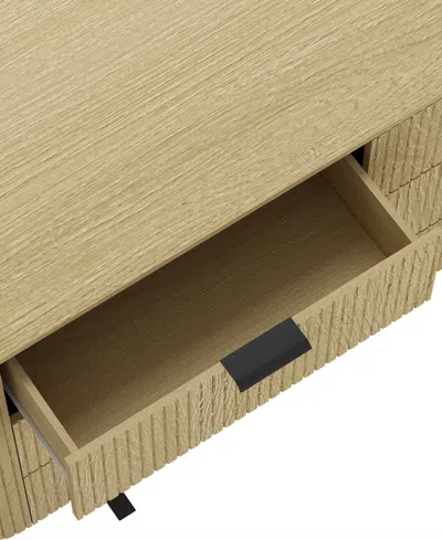 Manhattan Comfort 71.3" Medium Density Fiberboard Olivia Modern 6-drawer Double Dresser In Brown