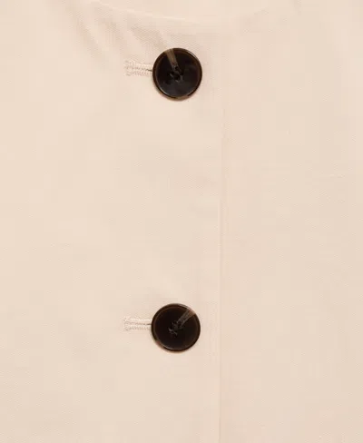 Mango Button Cotton Crop Top In Neutral