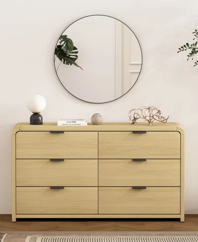 Manhattan Comfort Grace Modern Double Dresser With 6 Drawers In Neutral