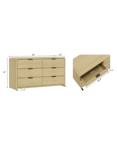 Manhattan Comfort Grace Modern Double Dresser With 6 Drawers In Neutral