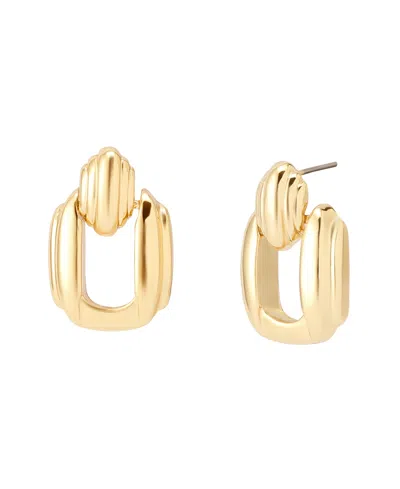 Robert Lee Morris Soho Ribbed Doorknocker Clip-on Earrings In Gold