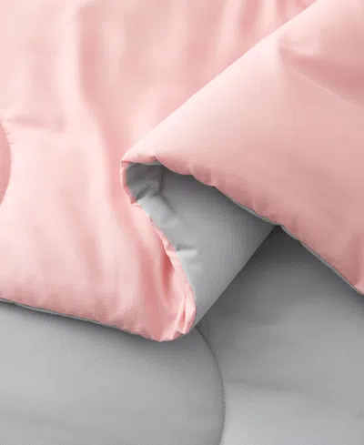 Unikome Lightweight Reversible Quilted Down Alternative Comforter, King In Pink
