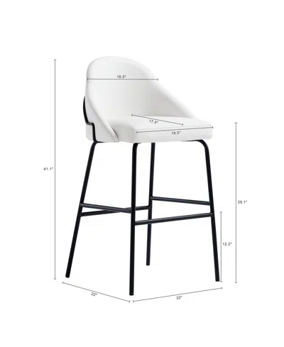 Manhattan Comfort 41.1" Faux Leather Gracie Barstool In White