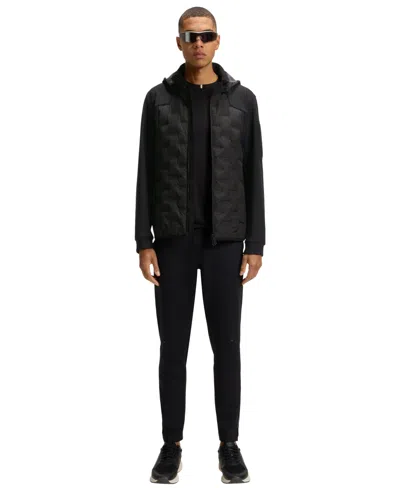 Hugo Boss Boss By  Men's Down-filled Welded Logo Jacket In Black