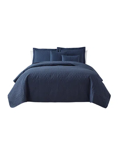 Nestl Grid Embossed 5-pc. Quilt Set, Full/queen