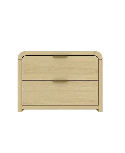 Manhattan Comfort 28" Medium Density Fiberboard Grace Modern 2-drawer Nightstand In Brown