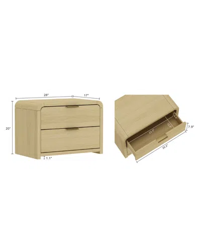 Manhattan Comfort 28" Medium Density Fiberboard Grace Modern 2-drawer Nightstand In Brown