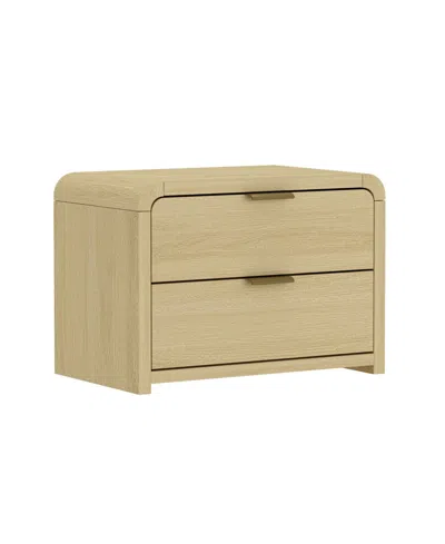 Manhattan Comfort 28" Medium Density Fiberboard Grace Modern 2-drawer Nightstand In Brown