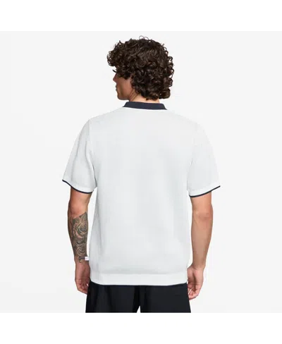 Nike Men's White Usmnt Club Knit Polo Shirt In White