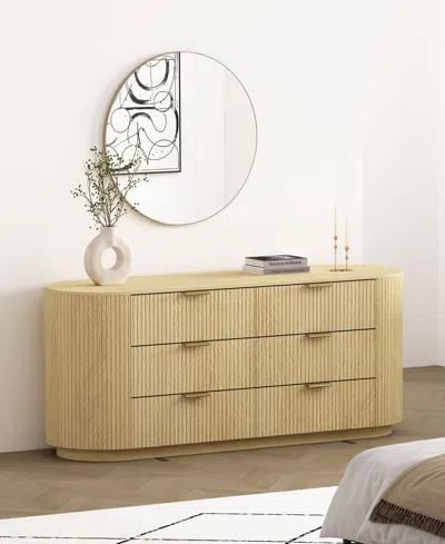 Manhattan Comfort 71.3" Medium Density Fiberboard Olivia Modern 6-drawer Double Dresser