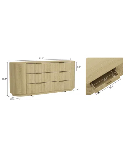 Manhattan Comfort 71.3" Medium Density Fiberboard Olivia Modern 6-drawer Double Dresser