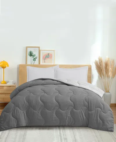 Unikome Lightweight Reversible Quilted Down Alternative Comforter, King In Gray
