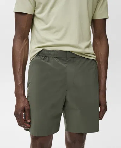 Mango Men's Water-repellent Bermuda Shorts In Green