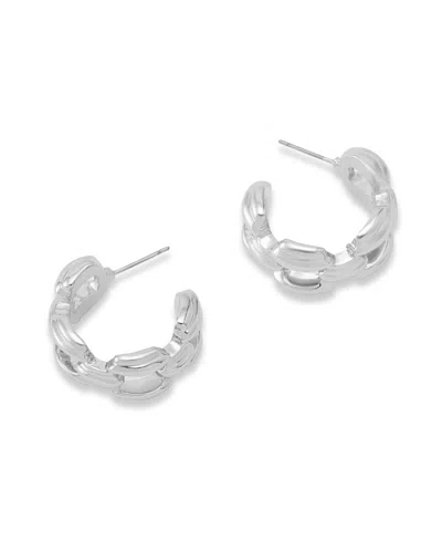 Robert Lee Morris Soho Ribbed Link Hoop Earrings In Silver