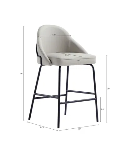 Manhattan Comfort 38" Faux Leather Gracie Counter Stool In Gray