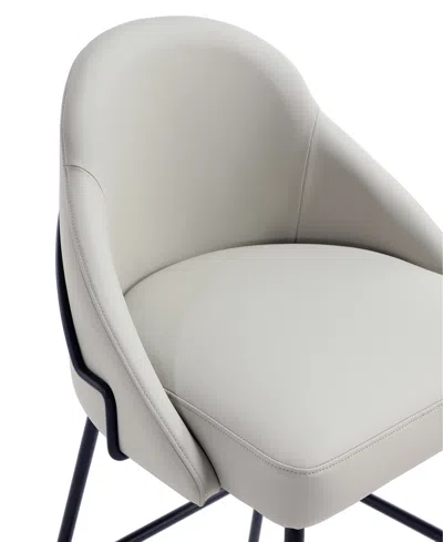 Manhattan Comfort 38" Faux Leather Gracie Counter Stool In Gray