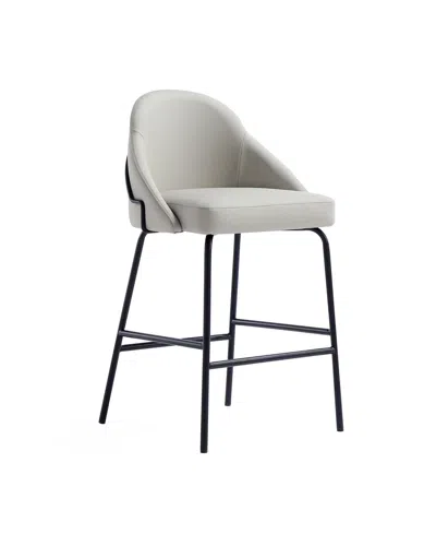 Manhattan Comfort 38" Faux Leather Gracie Counter Stool In Gray