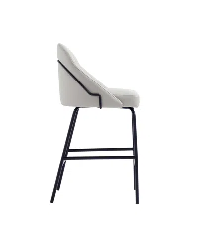 Manhattan Comfort 38" Faux Leather Gracie Counter Stool In Gray