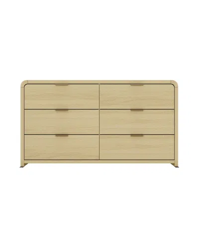 Manhattan Comfort 60" Medium Density Fiberboard Grace Modern 6-drawer Double Dresser In Brown