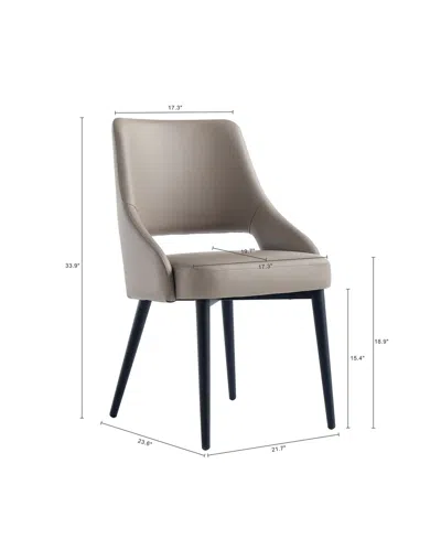 Manhattan Comfort 33.9" Faux Leather Tremont Dining Chair In Gray