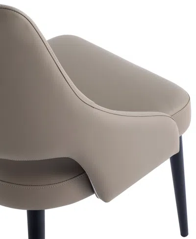 Manhattan Comfort 33.9" Faux Leather Tremont Dining Chair In Gray