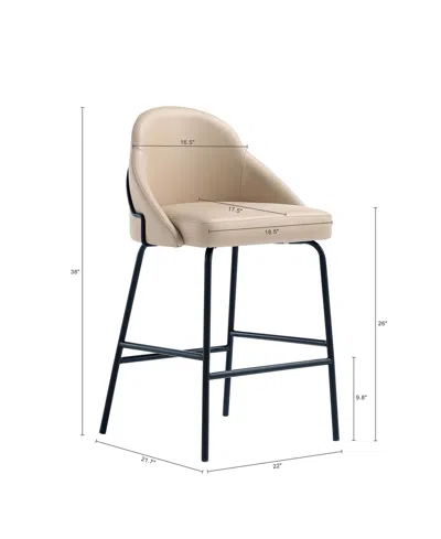 Manhattan Comfort 38" Faux Leather Gracie Counter Stool In Neutral