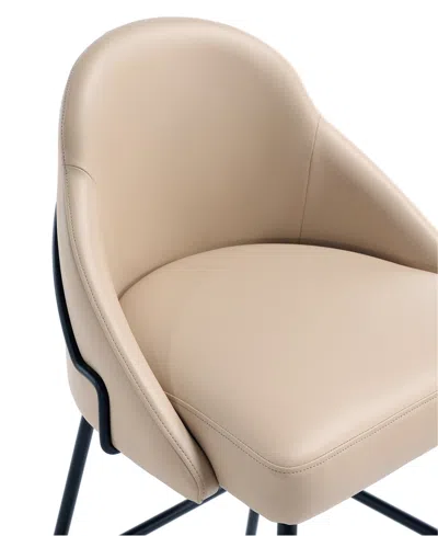 Manhattan Comfort 38" Faux Leather Gracie Counter Stool In Neutral