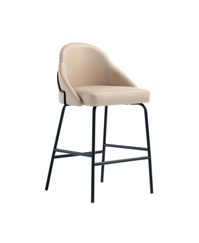 Manhattan Comfort 38" Faux Leather Gracie Counter Stool In Neutral
