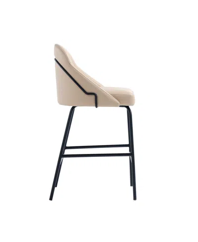 Manhattan Comfort 38" Faux Leather Gracie Counter Stool In Neutral