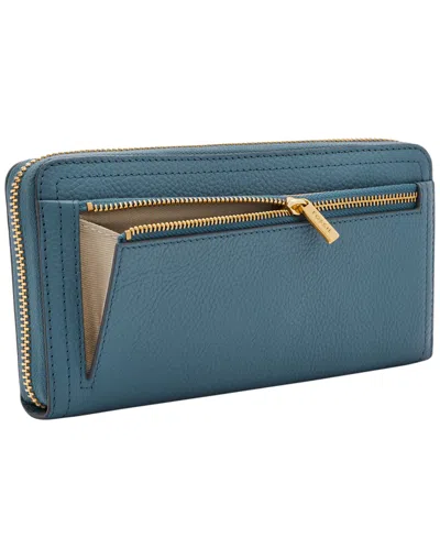 Fossil Logan Leather Zip Around Clutch Wallet
