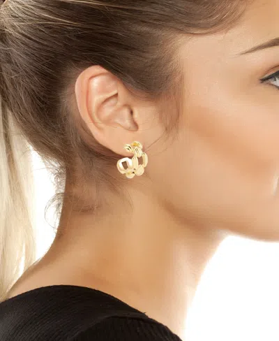 Robert Lee Morris Soho Ribbed Link Hoop Earrings In Gold