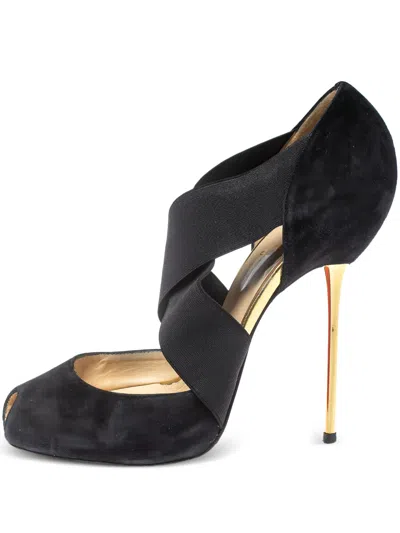 Pre-owned Christian Louboutin 90mm Criss-cross Pumps