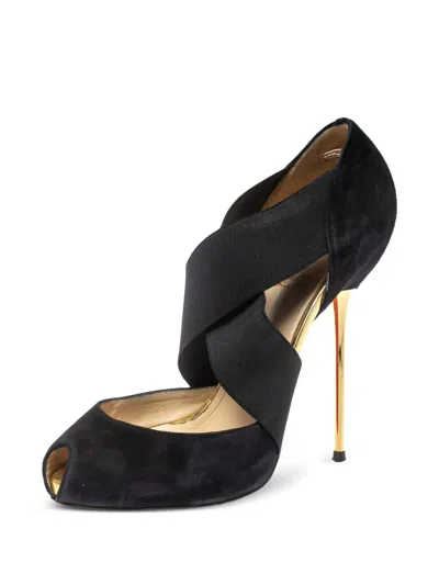 Pre-owned Christian Louboutin 90mm Criss-cross Pumps