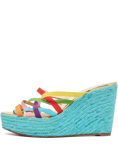 Pre-owned Christian Louboutin 105mm Crepon Espadrilles