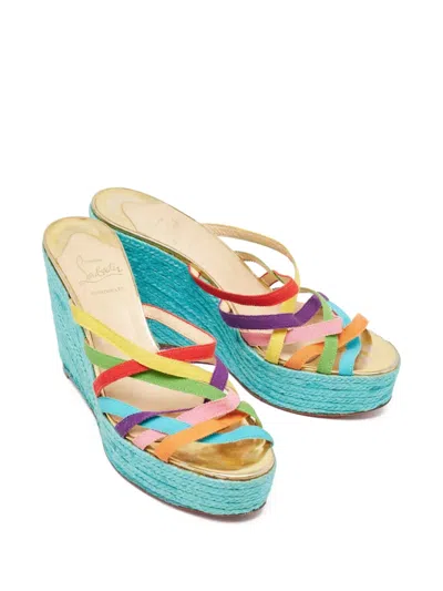 Pre-owned Christian Louboutin 105mm Crepon Espadrilles