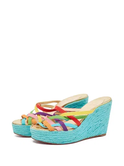 Pre-owned Christian Louboutin 105mm Crepon Espadrilles